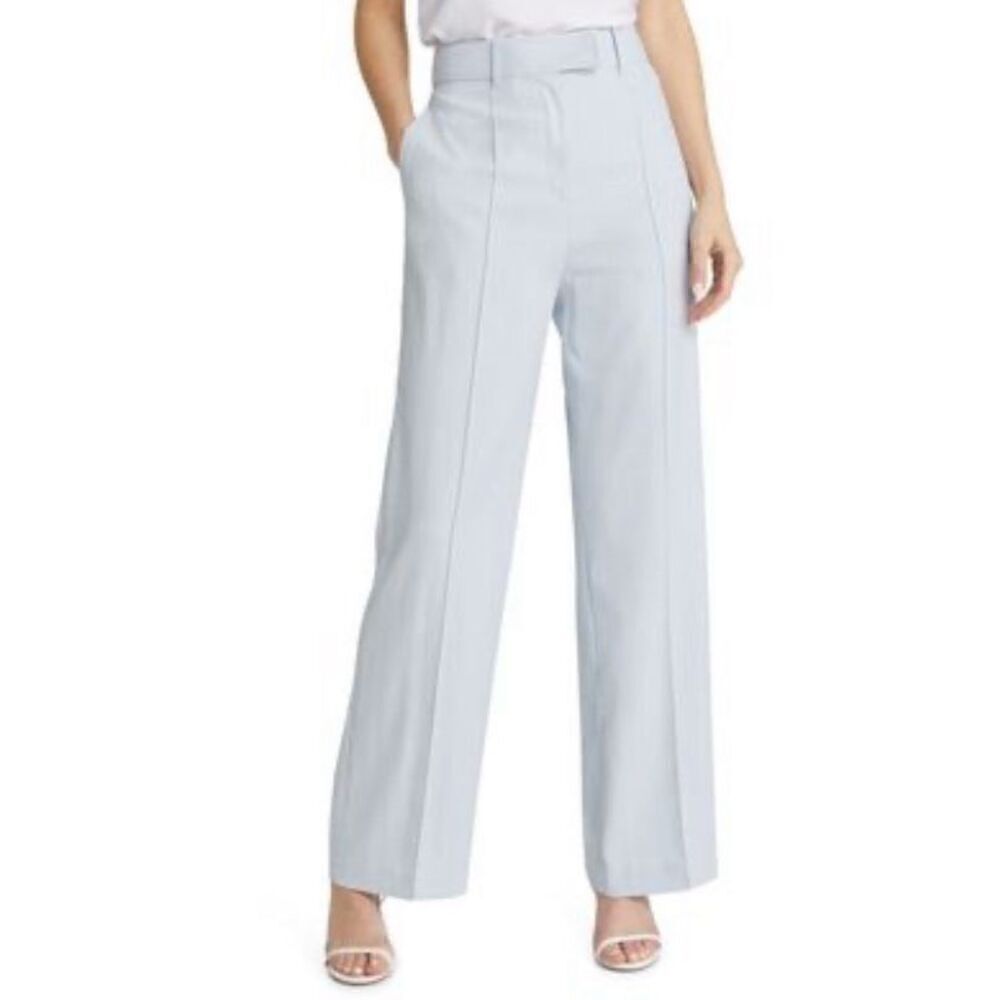 Ted Baker London Hildiat Pintuck High Waist Trousers in Baby Blue NWT Size 6/16